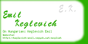 emil keglevich business card
